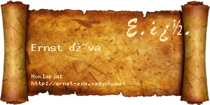 Ernst Éva névjegykártya