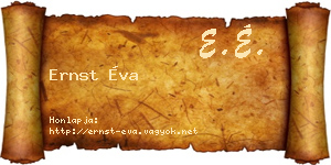 Ernst Éva névjegykártya